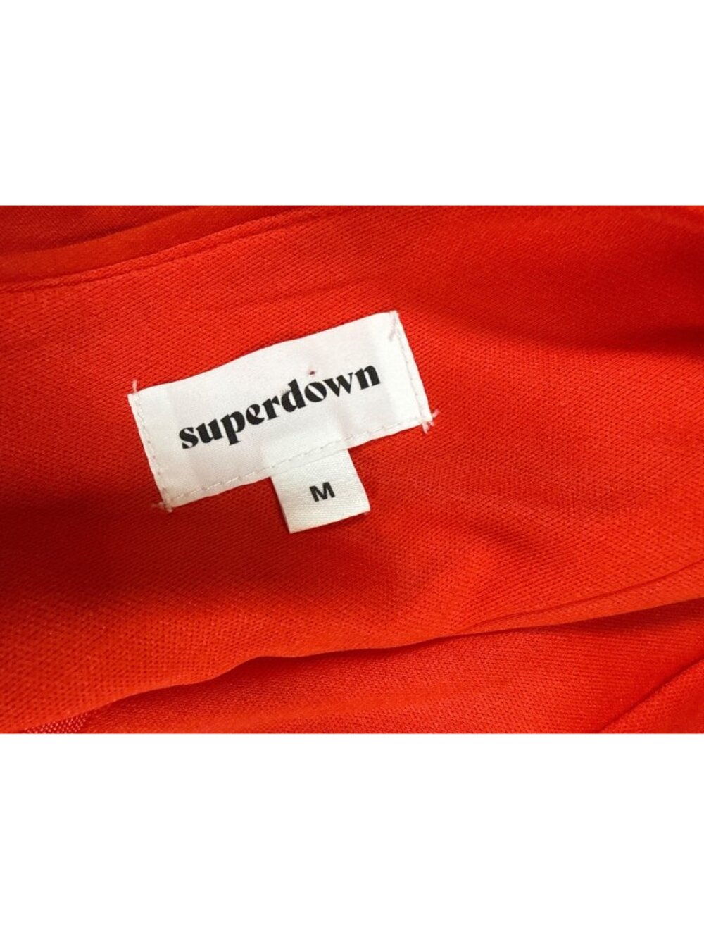 Superdown Harlow Red Midi Dress Medium With Plunging Neckline & Ruffle (NN526) - Picture 3 of 9